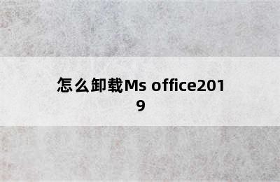 怎么卸载Ms office2019